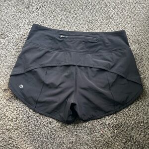 Lululemon speed-up shorts, 4 inch, mid-rise, size 6